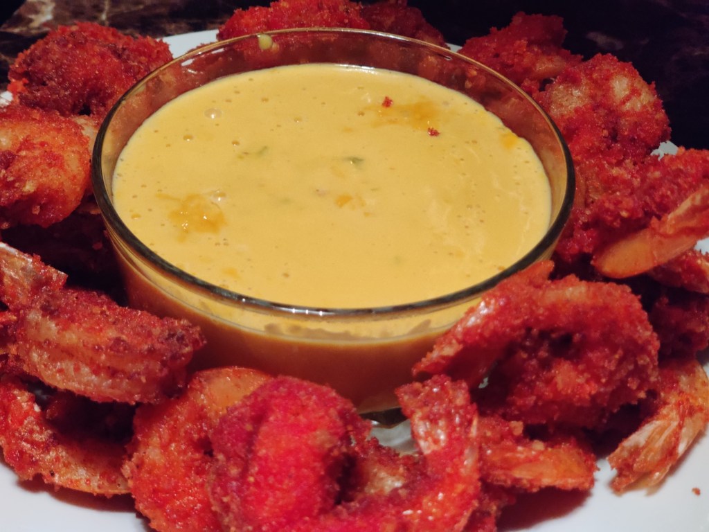 Spicy Jalapeno Fried Shrimps w/ Nacho Cheese Dipping&nbsp;Sauce
